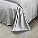 FP 4pcs Silk Sheet Set Queen King Size Satin Solid Color Bedding Set with Deep Pocket Fitted Sheet Silk Pillowcase for Hair and Skin (King -Grey)