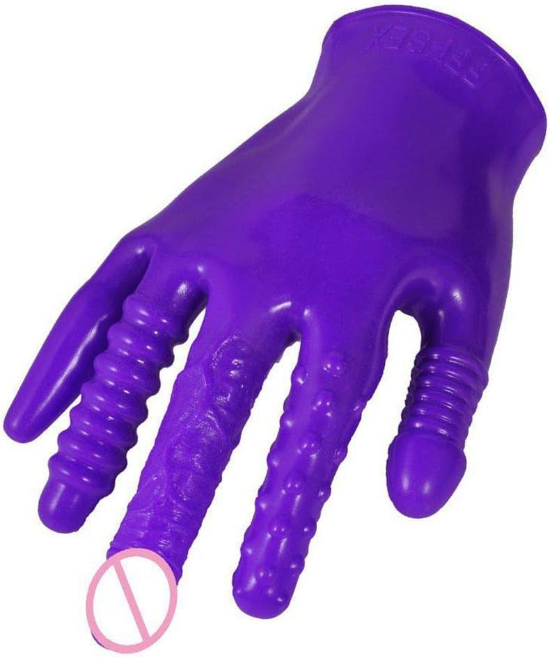 Pocket Toy HOT Funny Gloves Silicone Manual e Couples Stimulator Breast Nipple Massage Erotic,Purple
