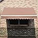 MCombo 6055-0810Y Manual Retractable Patio Deck Awning Sunshade Shelter Outdoor Canopy, 10 x 8', Brown