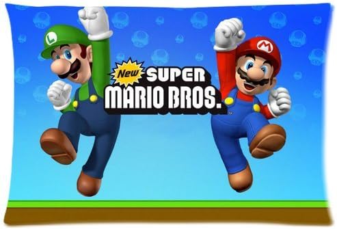 Custom Super Mario Brothers Pattern 18 Pillowcase Cushion Cover Design Standard Size 20X30 Two Sides