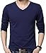 QZUnique Men's Plus Fashion V-Neck Long Sleeve T-Shirt