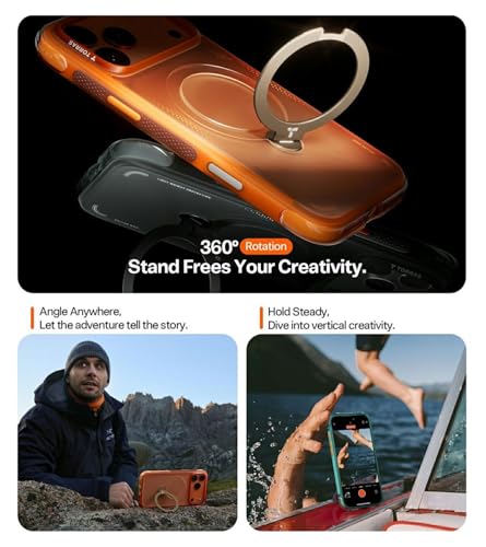 TORRAS Ostand Q3 Air for iPhone 17 Pro Max Case with 360 Magnetic Stand, Fit for Magnetic, Mil-Grade Drop Tested, Camera Control Button, Shockproof Phone Case for iPhone 17 Pro Max 6.9", Deep Blue
