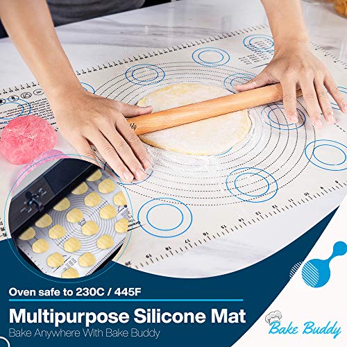 Bake Buddy Silicone Pastry Mat Baking Set, Large XL Size Dough Rolling