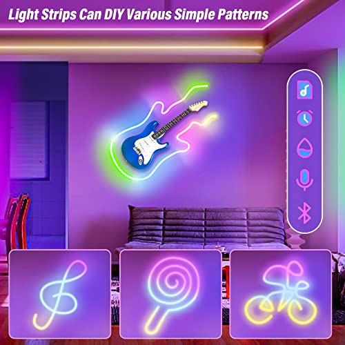 Neon LED Strip 3m, RGBIC Neon LED Streifen mit App-Steuerung, DIY-Farbwechsel Lichtband, Musik Sync,Neon Lichtband für Wohnzimmer, Schlafzimmer, Wand Deko