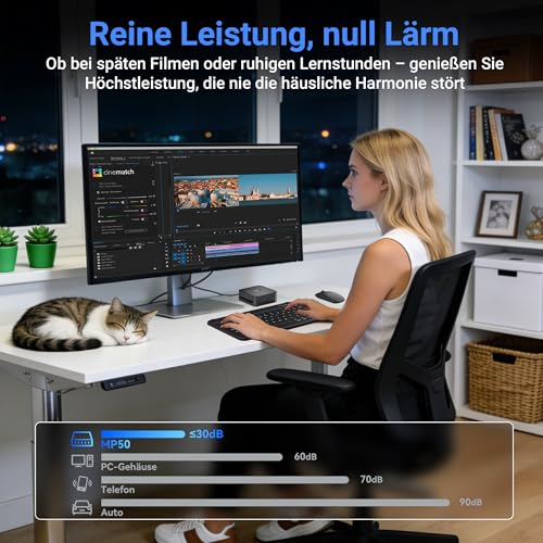 Blackview Mini PC MP50 with Keyboard and Mouse, AMD Ryzen 5, Radeon Vega 8 Graphics, 16GB RAM 512GB SSD Win 11 Pro, 4K Dual Display, Ultra Quiet Compact Desktop PC for Office Home