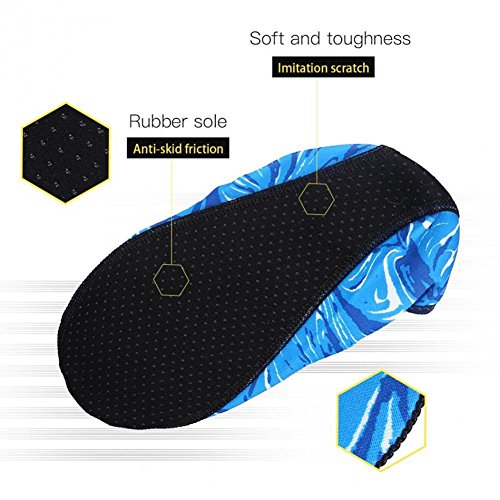 Ownsig Camouflage Blue Beach Shoes Adult Children Diving Socks Scuba Snorkeling Swim Seaside Boots Wetsuit Prevent Scratche Warming Non-slip XL
