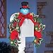 Collections Etc Lighted Snowman Mailbox Evergreen Swag