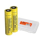 Nitecore 3500mAh 18650 High Capacity Protected Rechargeable Batteries and Lumen Tactical Battery Case (2-Pack)