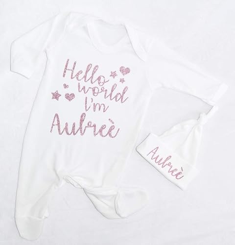 hello world baby sleepsuit