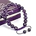 BRCbeads Gemstone Bracelets Purple Amethyst Natural Gemstones Birthstone Healing Power Crystal Beads Handmade 10mm Stretch Macrame Adjustable Loose Beads With Gift Box Unisex