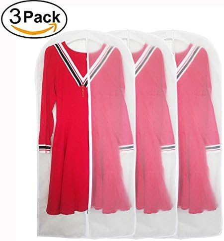 Garment Bags Dress Long Suit Bag-Dust Cover White Breathable for Dance Clothes(Pack of 3)