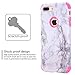 iPhone 7 Plus Case, iPhone 8 Plus Case, JDHDL White Marble Stone Pattern Shockproof 2in1 Dual Layer TPU Bumper Hard PC Hybrid Defender Armor Case Cover for Apple iPhone 7 Plus /8 Plus (Pink)
