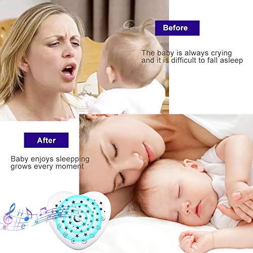 Smart Sleep Soother, White Noise Sound Machine with Star Projector, Portable Sleep Aid Night Light with 15 Songs, Sound Therapy for Baby and Toddler