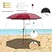 Beach Umbrella, Portable Outdoor Sun Umbrellas, 100% Antiultraviolet, 100% Waterproof, 360° Tilt,Red wine