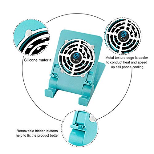 Goglor Phone Cooling Fan, 2 in 1 Portable Cell Phone Cooler Radiator & Tablet Holder Stand, Adjustable Angle Lazy Desktop Stand Cooling Pad for Ipad & Samsung iPhone Smartphone - Thumbnail 3
