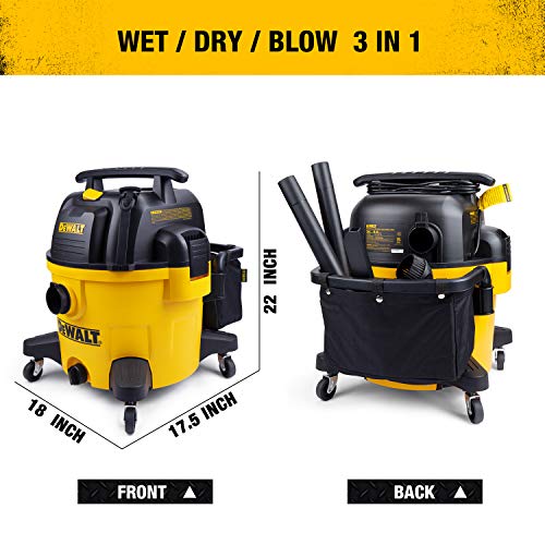 DeWALT DXV09P 9 Gallon Poly Wet/Dry Vac, Yellow & Cartridge Filter