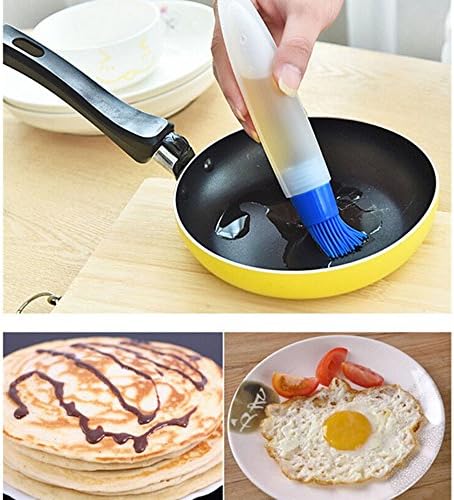 Set of 3 Silicone Basting Brush Pastry Brush for BBQ/BakingOil brush,Pancake brush,Oil Cream , Heat Resistant Kitchen Utensils Dishwasher Safe and Flexible Essential Cooking Gadget, Random Color