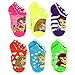 Disney Princess Girls 6 pk Socks (4-6 (Shoe: 7-10), Neon Princess No Show)