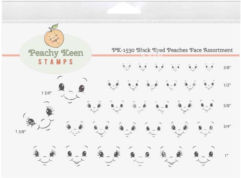 Peachy Keen Stamps Clear Face Assortment 32/Pkg-Black Eyed Peaches