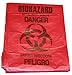 5 gallon Red Biohazard Bags - Red Trash Liner With Hazard Symbol For Infectious Waste - Disposable Hazardous Trash Can Liners for Hospitals, Doctors, Labs, Vets, and more. First Voice (Pack of 10)