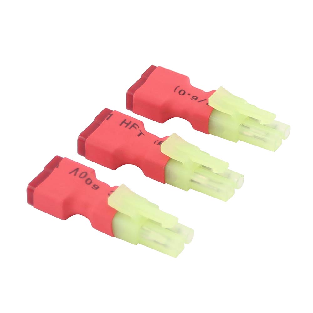 BDHI 3pcs compatible with Micro Mini Tamiya Male(Reversed) to T-Plug Deans Style Female Adapter for Airsoft(B105-3)
