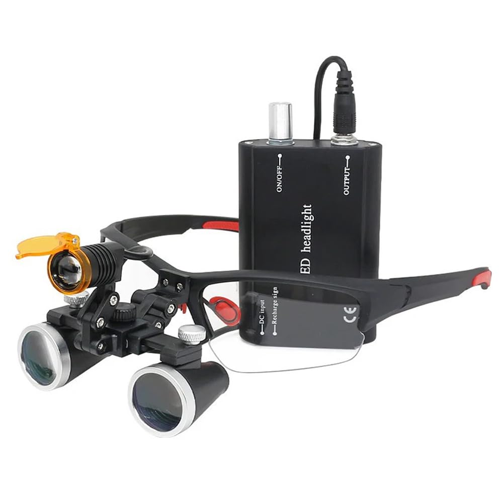 Photo 1 of Dental Loupes with Light 2.5X 3.5X Surgical Binocular Magnifier & Dental Headlight with Filter (3.5X-420)