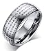 Mealguet Jewelry Genuine Tungsten Carbide Chinese Heart Sutra Engraved Domed Wedding Rings Band,Comfrot fit,Size 10