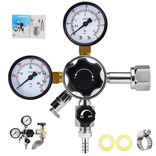 MRbrew Keg CO2 Regulator, Kegerator Regulator CGA320, 060 PSI Working