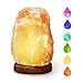 HOCINA Mini Himalayan Salt Lamp with Wooden Base,Natural and Hand Carved for Home Decor or Gift (USB Powered,5-6 inches)