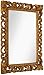 Antique Gold Ornate Baroque Frame Mirror | Elegant Old World Feel Beveled Plate Glass Mirrored Design | Hangs Horizontal or Vertical (28.5