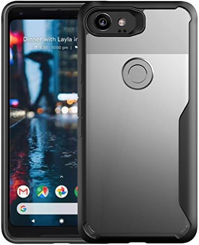 Pixel 2 XL Case,YABO Crystal Clear Slim Hard PC Back Soft TPU Bumper Rugged Hybrid Air Cushion Technology Full Protection Back Cover Case for Google Pixel 2 XL - Black