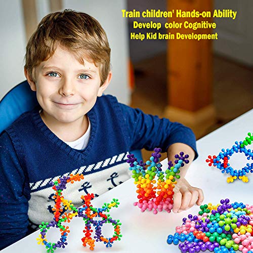 SHAWE Kids Building Block Toy, 90 Pieces Mighty Molecules Big Size STEM Toys, Interlocking Solid PE Plastic Building Sets, Educational Games, Sensory Fidget Toys, Safe Material for Kids