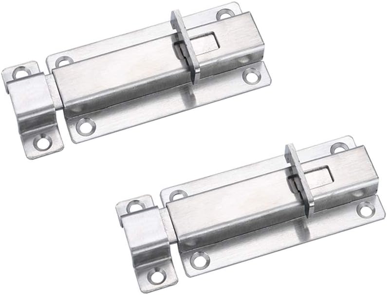 NELXULAS Stainless Steel Thicken Door Latch Sliding Lock Barrel Bolt, Quick Screw Mount Installation (4")
