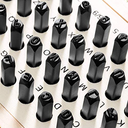 Letter and Number Metal Stamping Kit - for Clear and Precise Imprints - 5/32-Inch Steel Alloy Punching Set for Leather, Clay, Plastics, Metal, Wood - Set with A-Z and 0-9 - Thumbnail 5