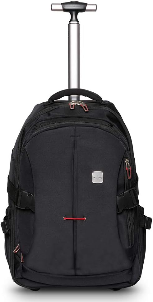 SKYMOVE 19 inches Wheeled Rolling Backpack for Adults and School Students Laptop Books Travel Backpack Bag