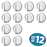 mDesign Self Adhesive Utility Storage Hook for Kitchen, Hallway, Entryway, Bathroom (Pack of 12) - White