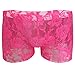 FEESHOW Men's Lace Flower Floral Print Pouch Underwear Boxer Briefs Shorts Rose One size