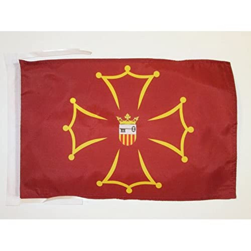 AZ FLAG - Val d'Aran Flag - 18'' x 12'' - 100% Polyester Valle d'Aran Small Banner with Two Cords - Fade Resistant - Vivid Colors - 18x12 in - 45x30 Cm — image 1