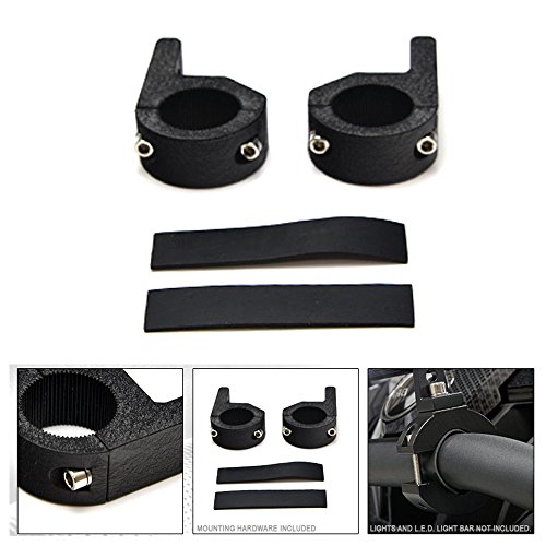 VXMOTOR Universal Texture Black 1.25" Tube Lamp Mount Brackets Kit Light Bar Clamps Offroad Road Cage Driving Auxiliary Camera Motorcycle ATV Bikes FRC