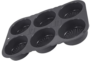 BEBEMOKO Multi-Grid Silicone Burger Baking Pan 6-Cavity Heat-Resistant Loaf Bread Mold Kitchen Tool for Baking