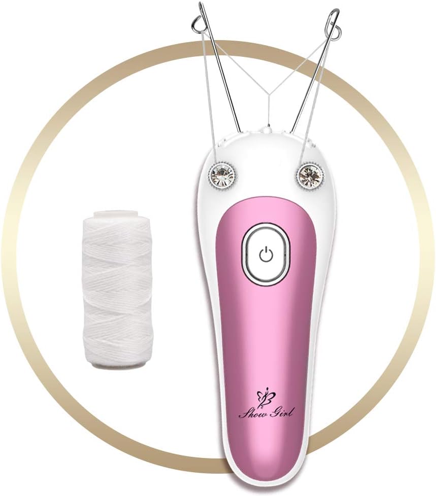 WAYCOM Electric Hair Remover-Cotton Thread Epilator Shaver Facial Hair Trimmer Pull Faces Device Removes Hair for Face Lip Body Chin Legs