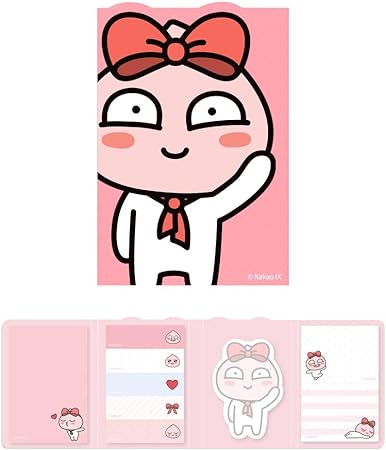 Amazon カカオフレンズ Kakao Friends アピーチ ライアン リボン 4段粘着メモ帳 折りたたみ メモ紙 4種類 並行輸入品 メモ帳 文房具 オフィス用品
