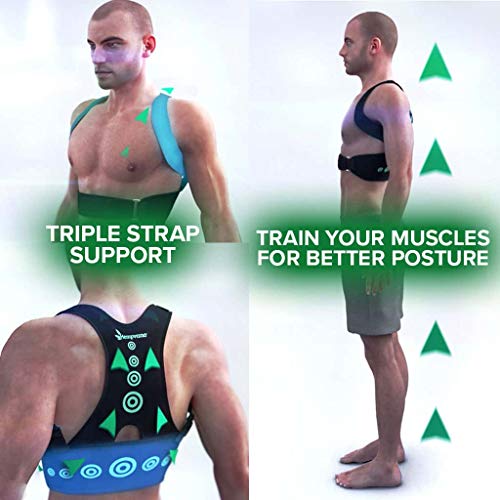 Hempvana Arrow Posture - Fully Adjustable Posture Support & Posture Corrector for Upper Body - Helps Correct Slouching, Text Neck and Hunching Over (S/M)