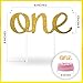 ONE Cake Topper - Stunning 1st Birthday Gold Party Decorations - Double-Sided Glitter - Great Cake Smash Photoshoot Prop. Ideal for Baby Boy, Baby Girl First Birthday