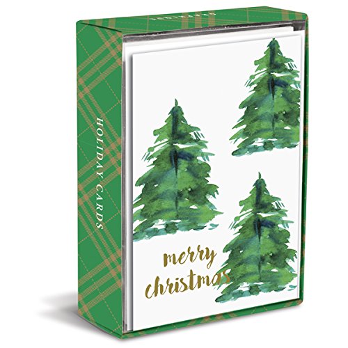 Graphique Tree and Gold Dots Boxed Cards — 15 Glitter Embellished