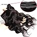 B&F Hair 3 Bundles Brazilian Virgin Hair Body Wave with 1 Piece 4 * 4 Middle Part Lace Closure 100% Unprocessed Human Hair Weave Extensions Nature Color (12 14 16 +10closure)