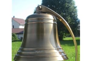 5" Solid Antique Brass Bell Quality Marine Wall Mounted Ship Hanging Bell Perfect for Dinner, Indoor, Outdoor, School, Bar, R