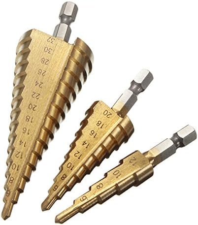 HSS Hex Shank Pagoda Step Drill Bit from 4-12/4-20/4-32 (Random: Size)