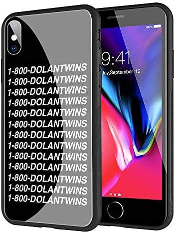 GUOZHAO Phone Case iPhone 7/8,GZA-138 Dolan Twins Tempered Glass Back Black Cover and Soft Silicone Rubber Bumper Frame for Scratch-Resistant and Anti-Scratch Absorption