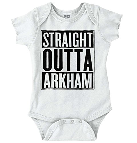 Straight Outta Arkham Funny Batman Compton DC Comic Nerd Baby Romper Bodysuit